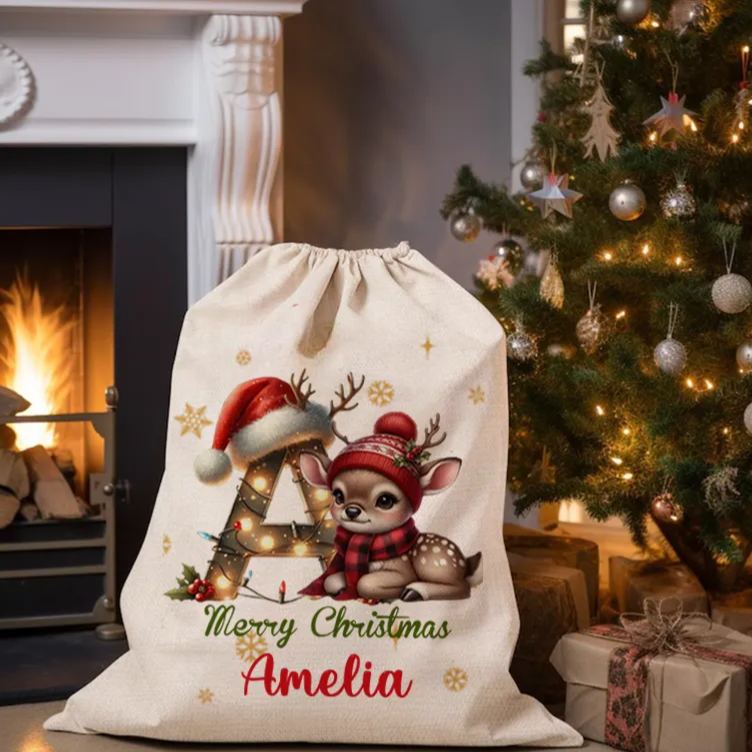Personalised Santa Sack Xmas Toy Sack with Name Special Delivery Christmas Eve Sack Christmas Present Sack Gift