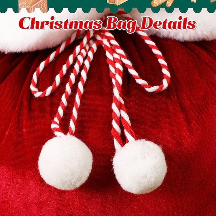 Personalized Cute Cartoon Santa Hat Snowman Initial Drawstring Gift Bag with Name Christmas Gift 