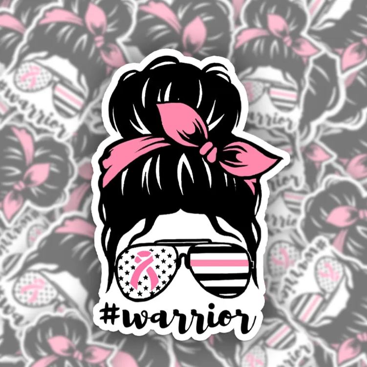 Personalized Breast Cancer Warrior Sticker Empowering Individuals with Strength Courage and Resilience
