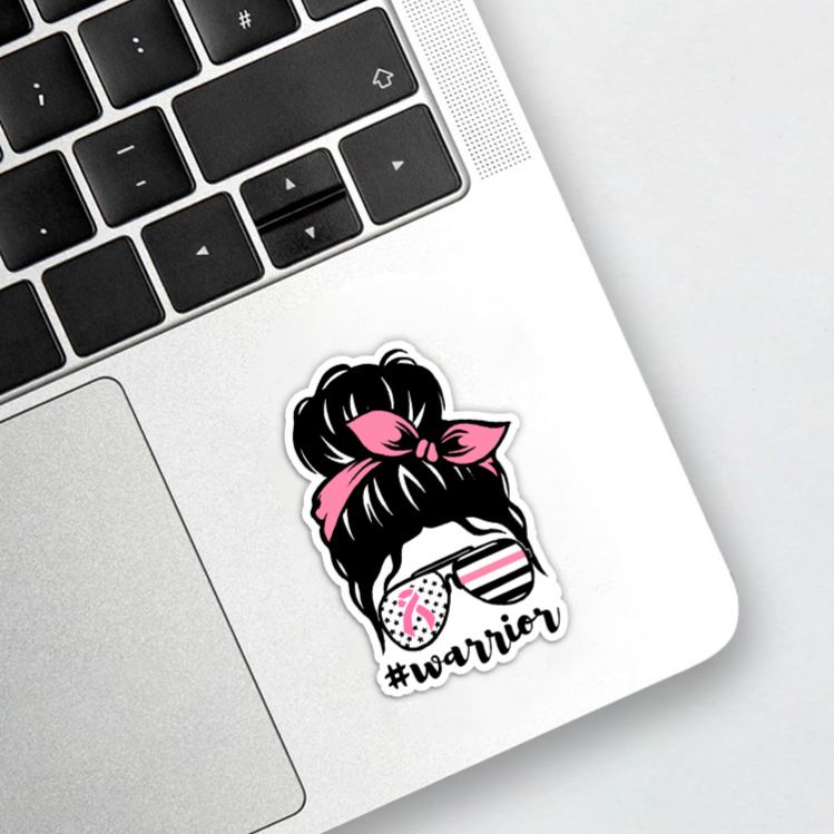 Personalized Breast Cancer Warrior Sticker Empowering Individuals with Strength Courage and Resilience