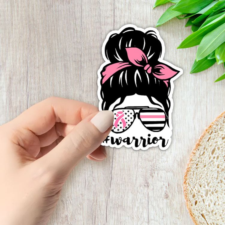 Personalized Breast Cancer Warrior Sticker Empowering Individuals with Strength Courage and Resilience