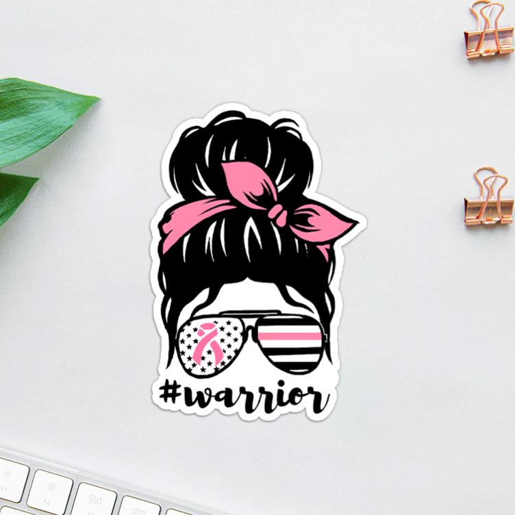 Personalized Breast Cancer Warrior Sticker Empowering Individuals with Strength Courage and Resilience