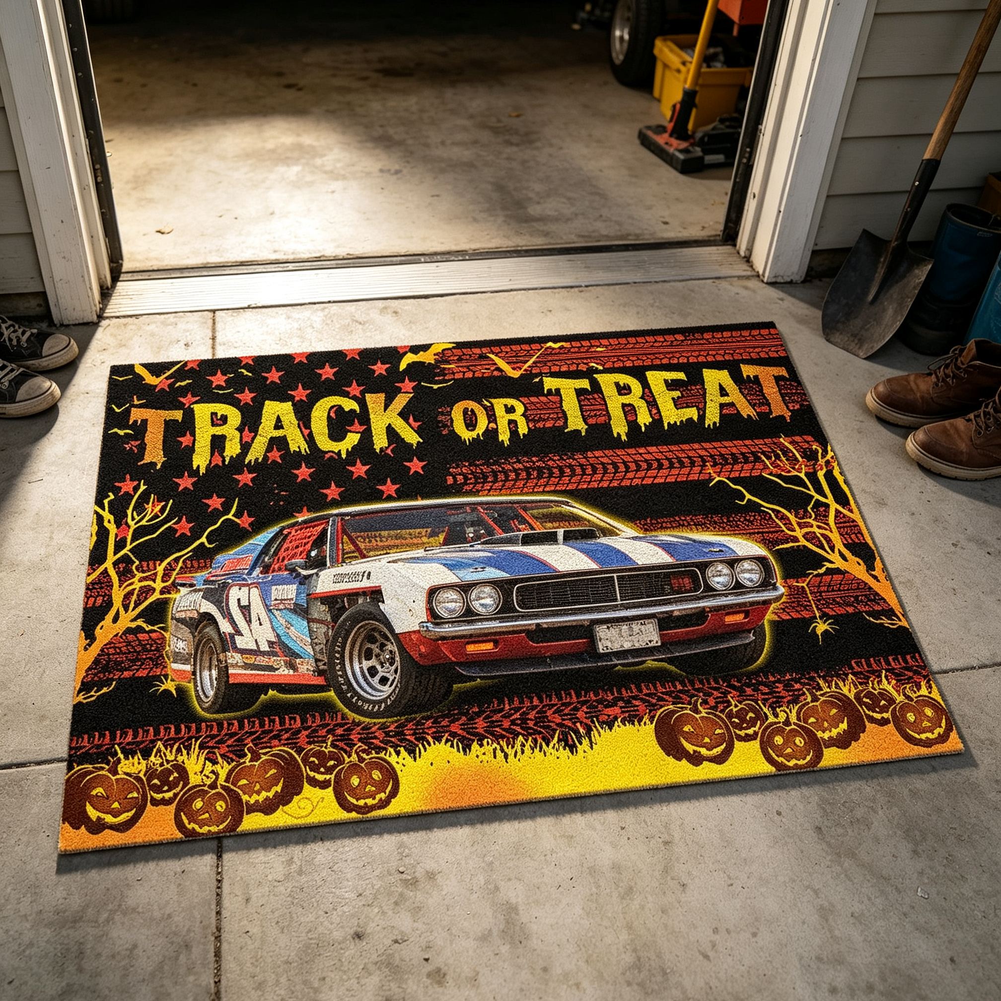 [Copy]Personalized Racing Doormat Custom Name and Number Checkered Flag Floor Mat Gift for Car Lovers and Motorsport Fans