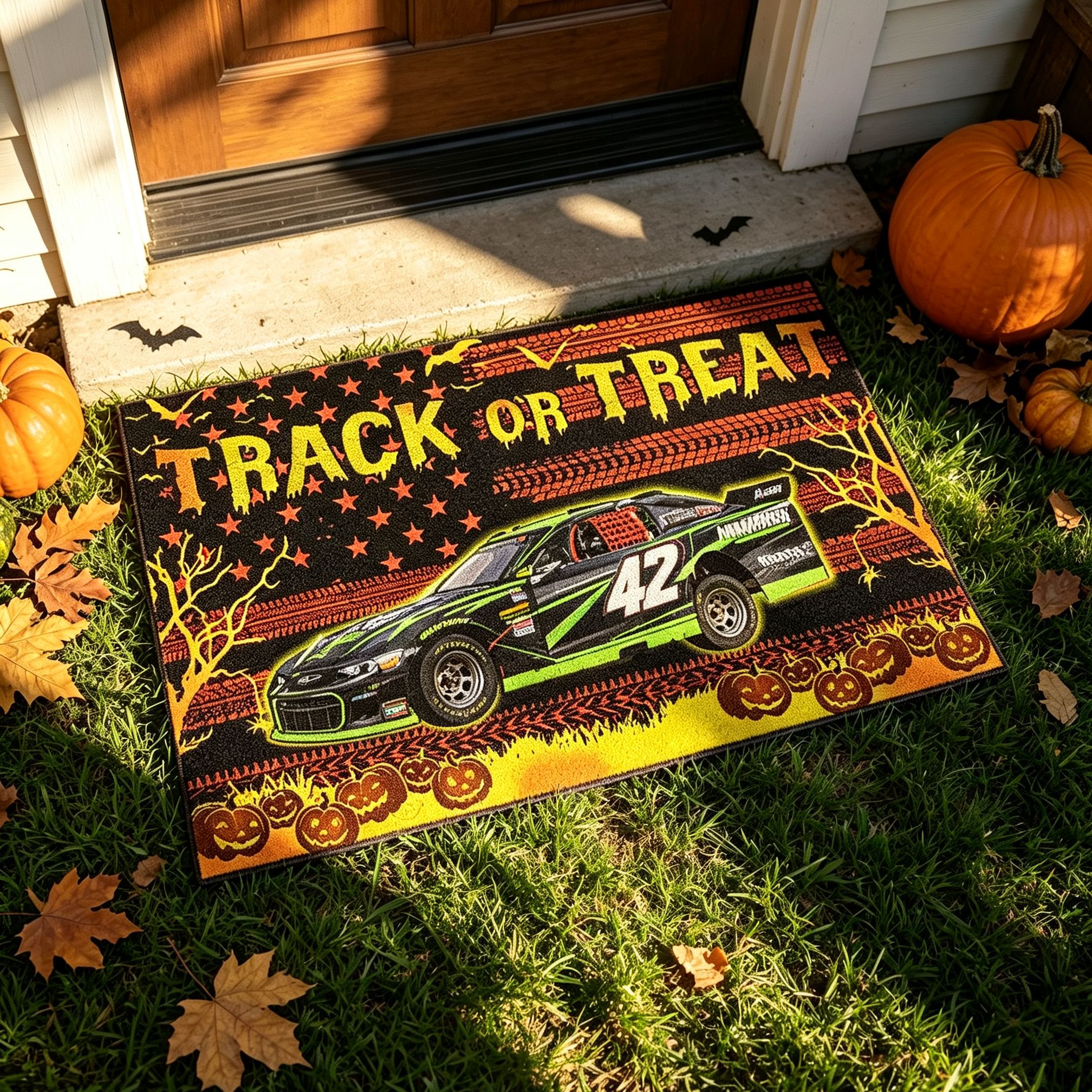 [Copy]Personalized Racing Doormat Custom Name and Number Checkered Flag Floor Mat Gift for Car Lovers and Motorsport Fans