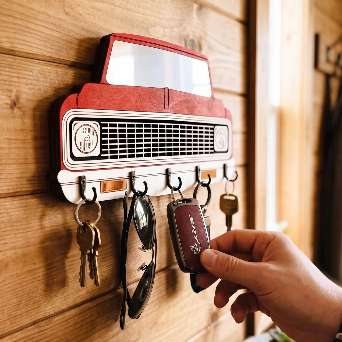 [Copy]Personalized Couple Photo Key Hanger, Custom Name Wall Key Hook for Entryway