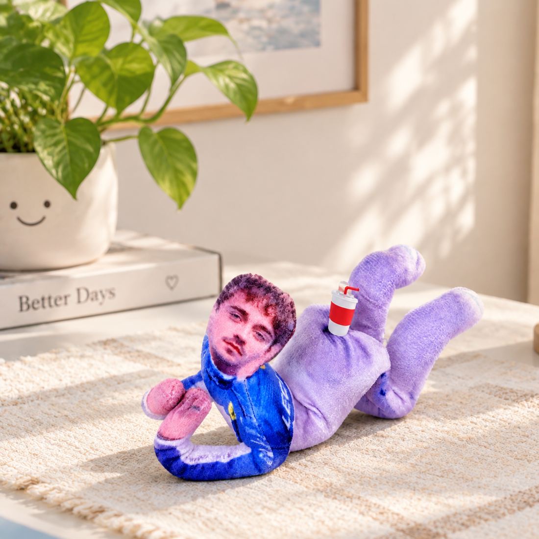 Formula 1 Racer Printed Fabric Plush Doll, Collectible Stuffed Toy, Fun Home Display Collectible Souvenir for F1 Enthusiasts