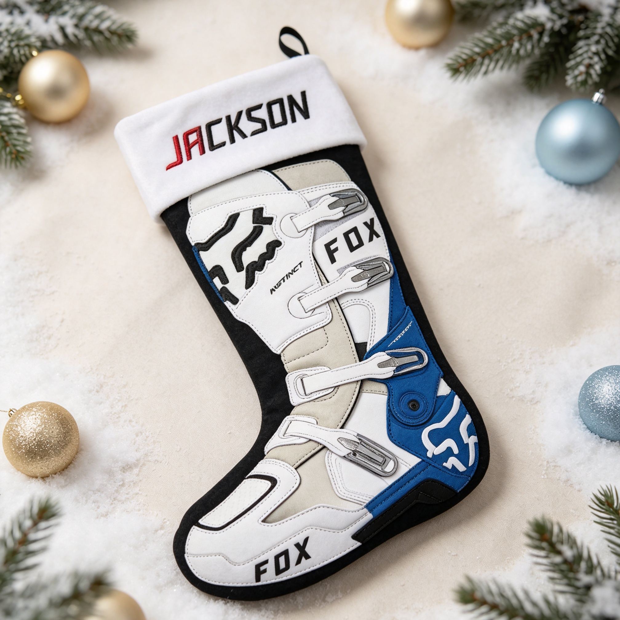 [Copy]Motocross Boot Shaped Christmas Stocking, Dirt Bike Rider Xmas Stocking, Off-road Motorcycle Boot, Holiday Gift Decor for Motorbike Fans