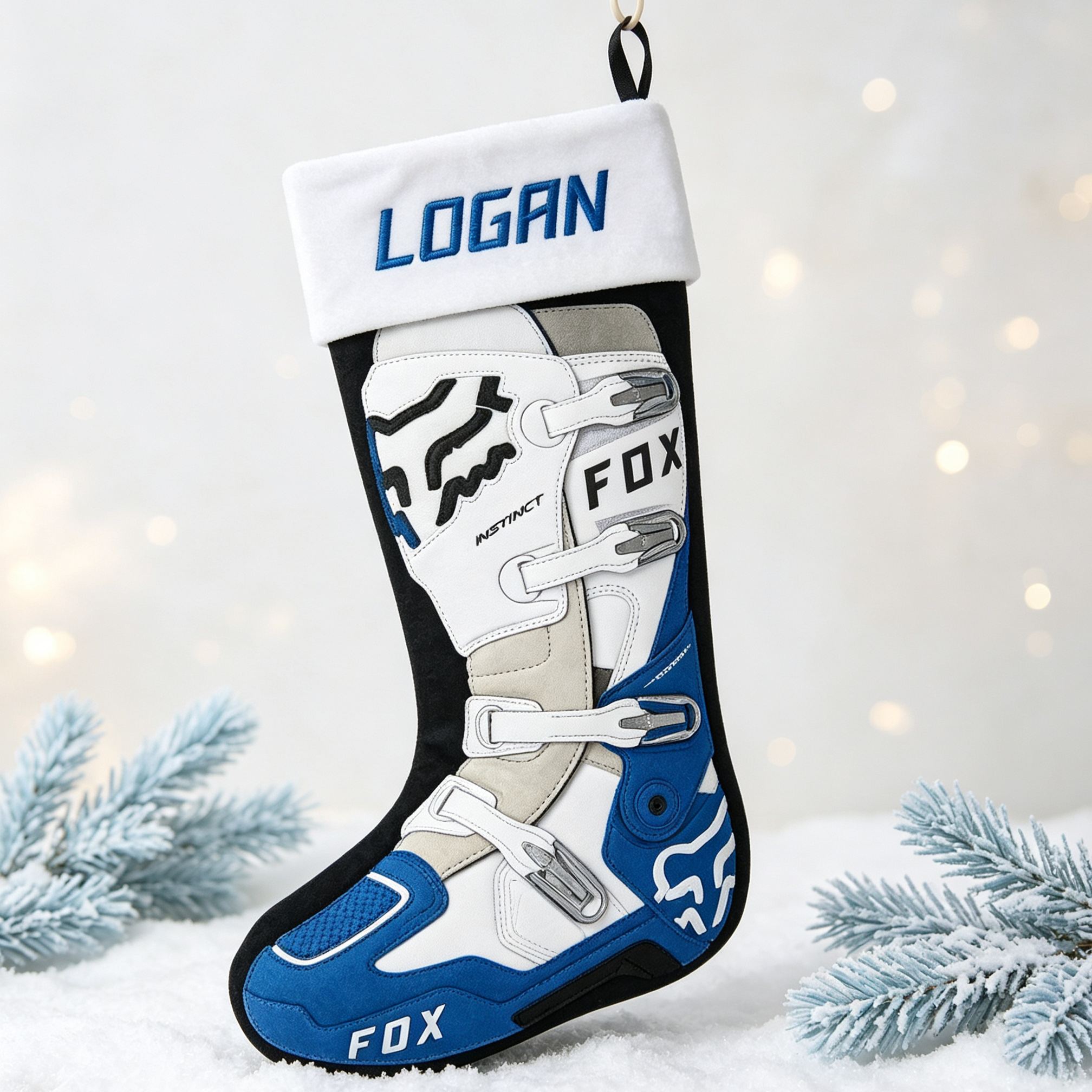 [Copy]Motocross Boot Shaped Christmas Stocking, Dirt Bike Rider Xmas Stocking, Off-road Motorcycle Boot, Holiday Gift Decor for Motorbike Fans