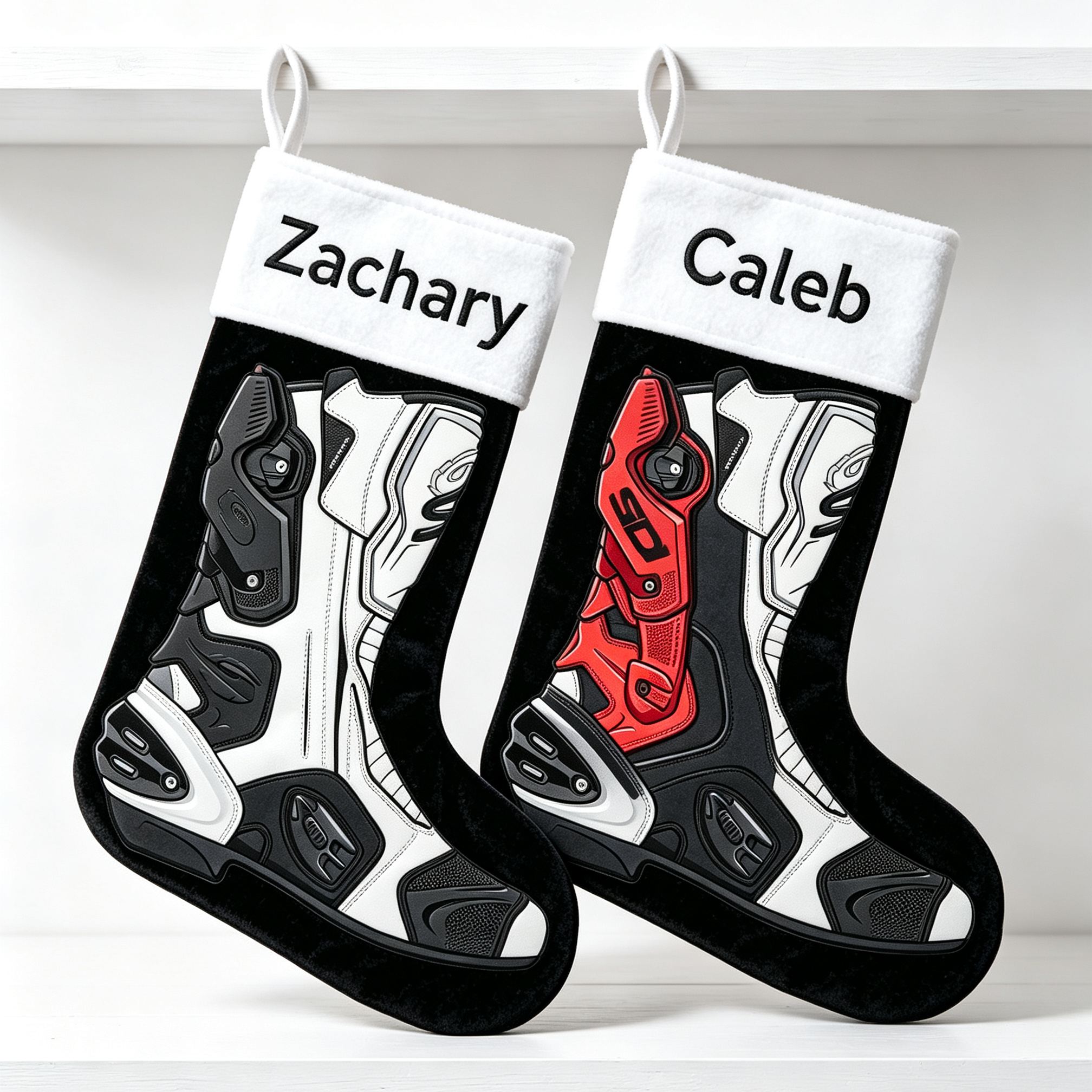 [Copy]Motocross Boot Shaped Christmas Stocking, Dirt Bike Rider Xmas Stocking, Off-road Motorcycle Boot, Holiday Gift Decor for Motorbike Fans