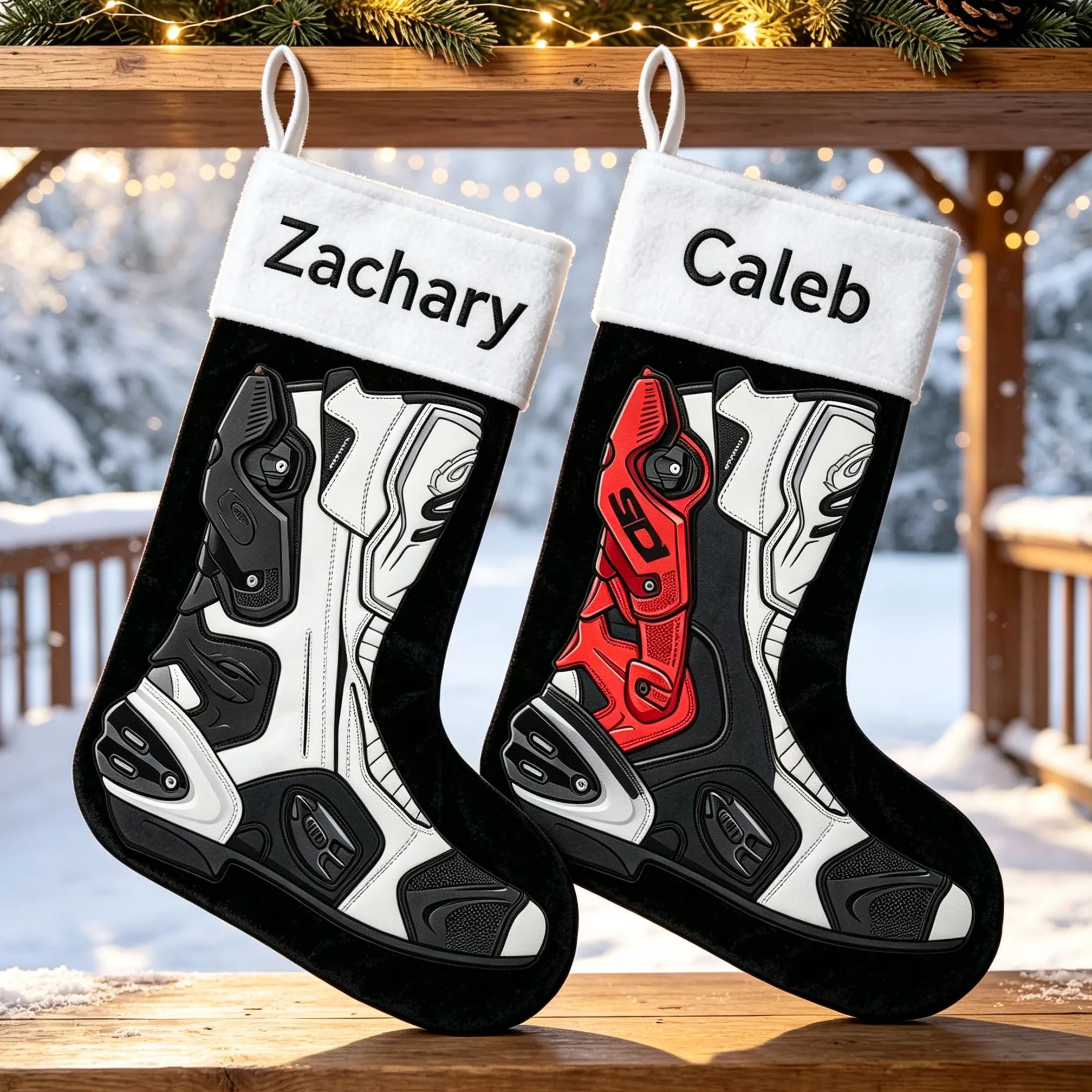 [Copy]Motocross Boot Shaped Christmas Stocking, Dirt Bike Rider Xmas Stocking, Off-road Motorcycle Boot, Holiday Gift Decor for Motorbike Fans