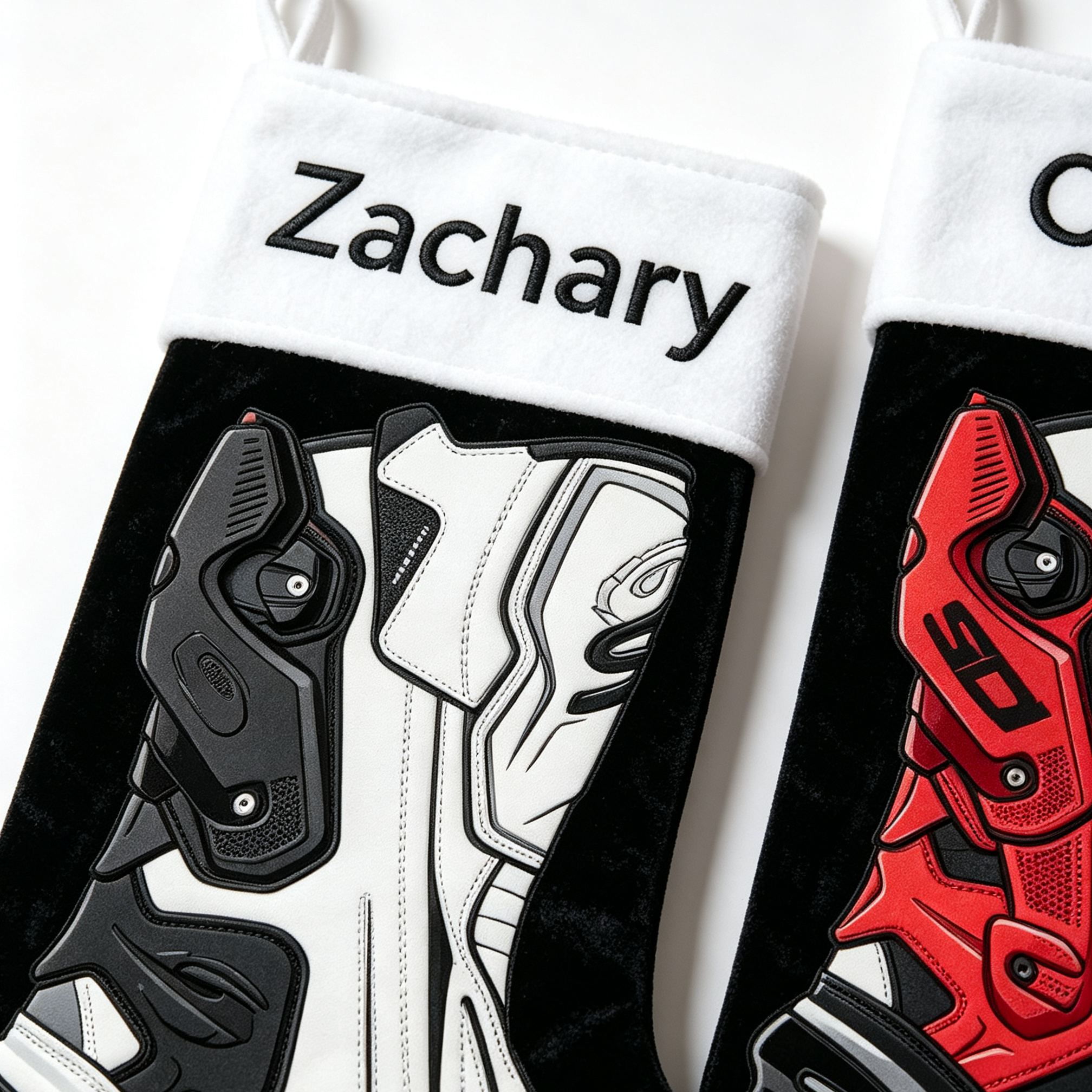 Personalized Motocross Boot Christmas Stocking Custom Name Dirt Bike Xmas Sock