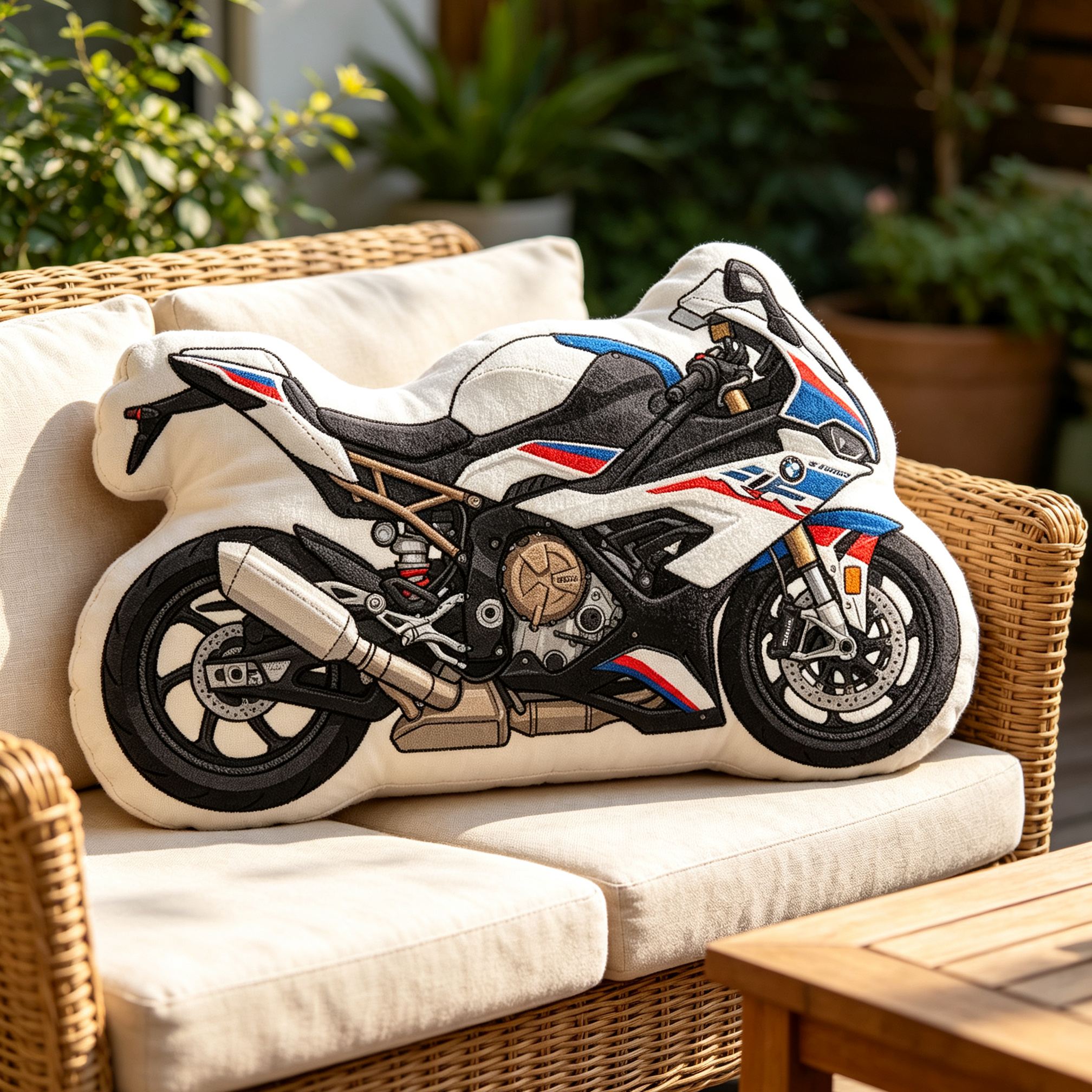 [Copy]Personalized Motorcycle Shaped Plush Pillow Superbike Design Vehicle Lovers Gift