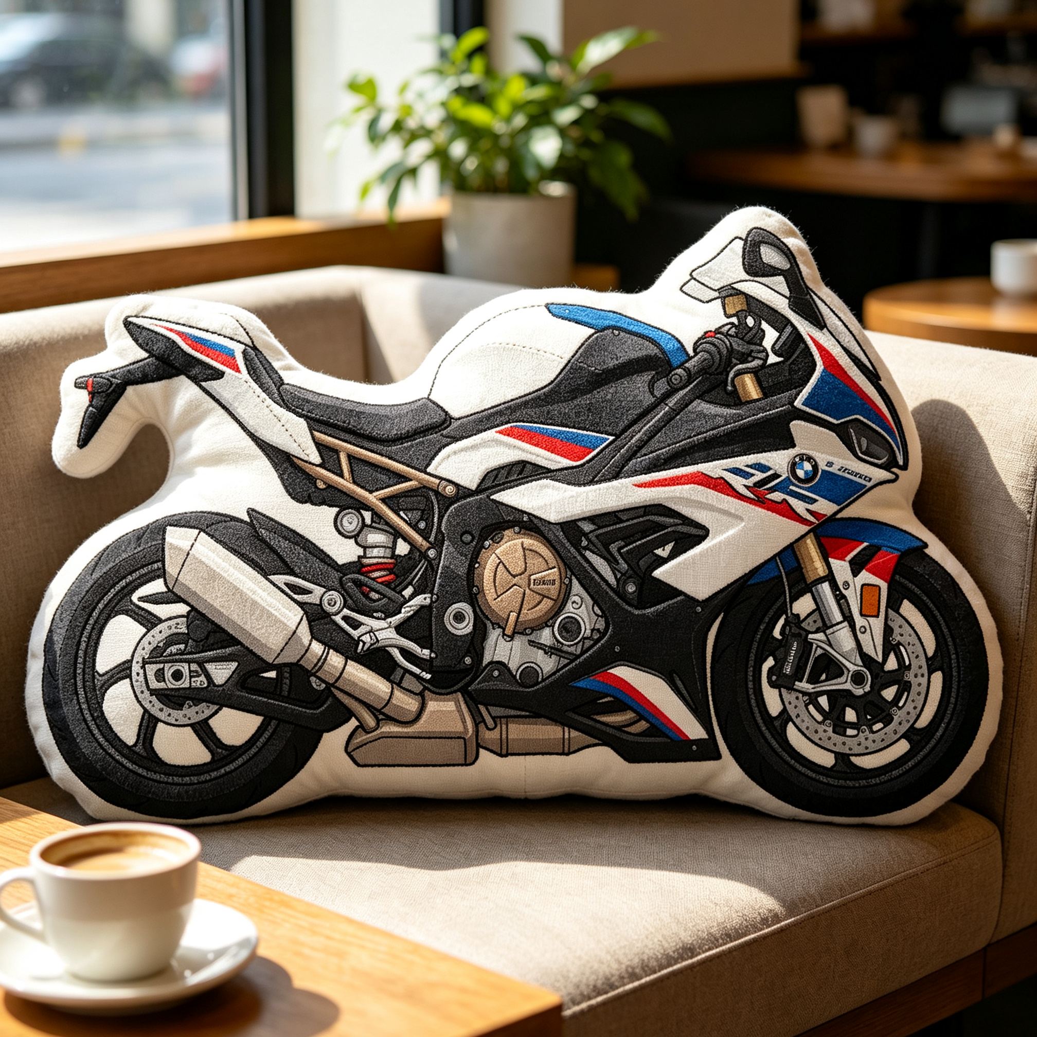 [Copy]Personalized Motorcycle Shaped Plush Pillow Superbike Design Vehicle Lovers Gift