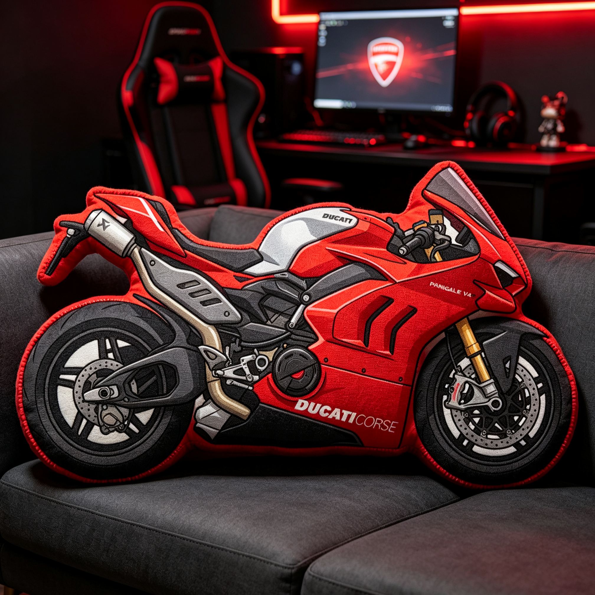 [Copy]Personalized Motorcycle Shaped Plush Pillow Superbike Design Vehicle Lovers Gift