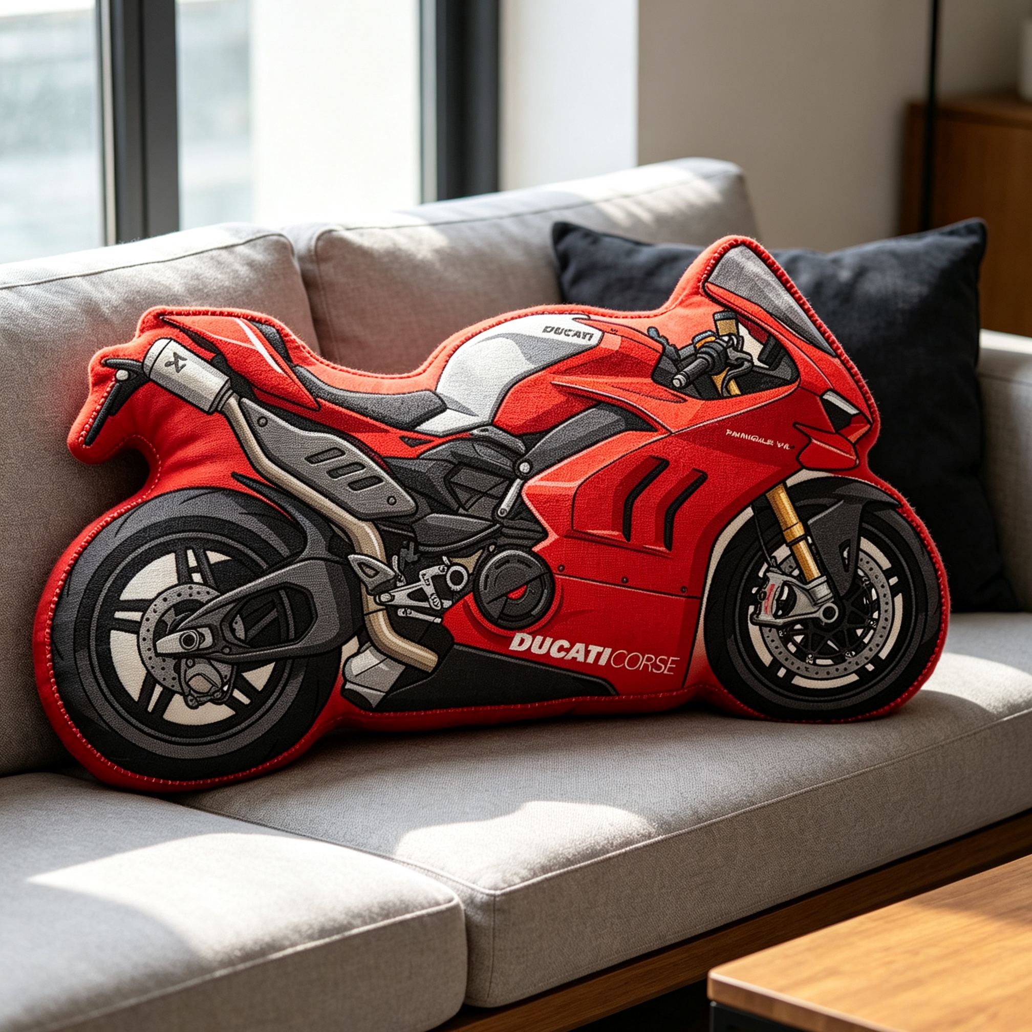 [Copy]Personalized Motorcycle Shaped Plush Pillow Superbike Design Vehicle Lovers Gift