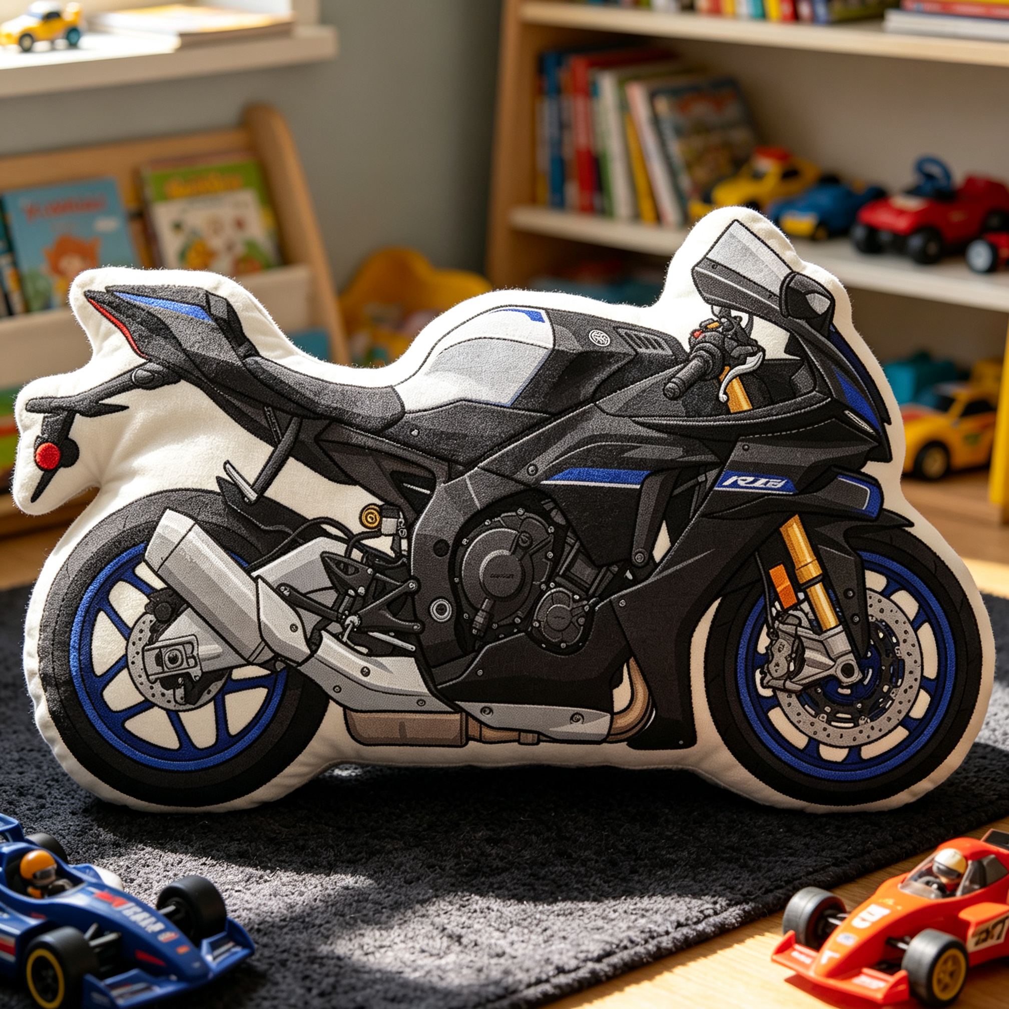 [Copy]Personalized Motorcycle Shaped Plush Pillow Superbike Design Vehicle Lovers Gift
