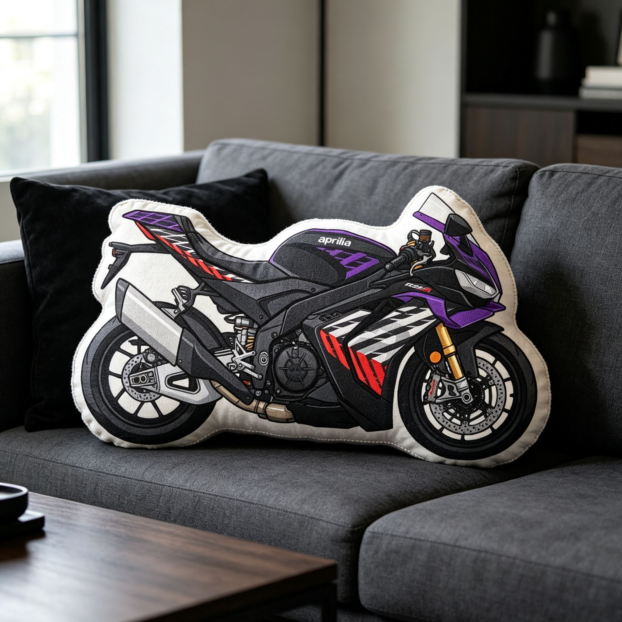 [Copy]Personalized Motorcycle Shaped Plush Pillow Superbike Design Vehicle Lovers Gift