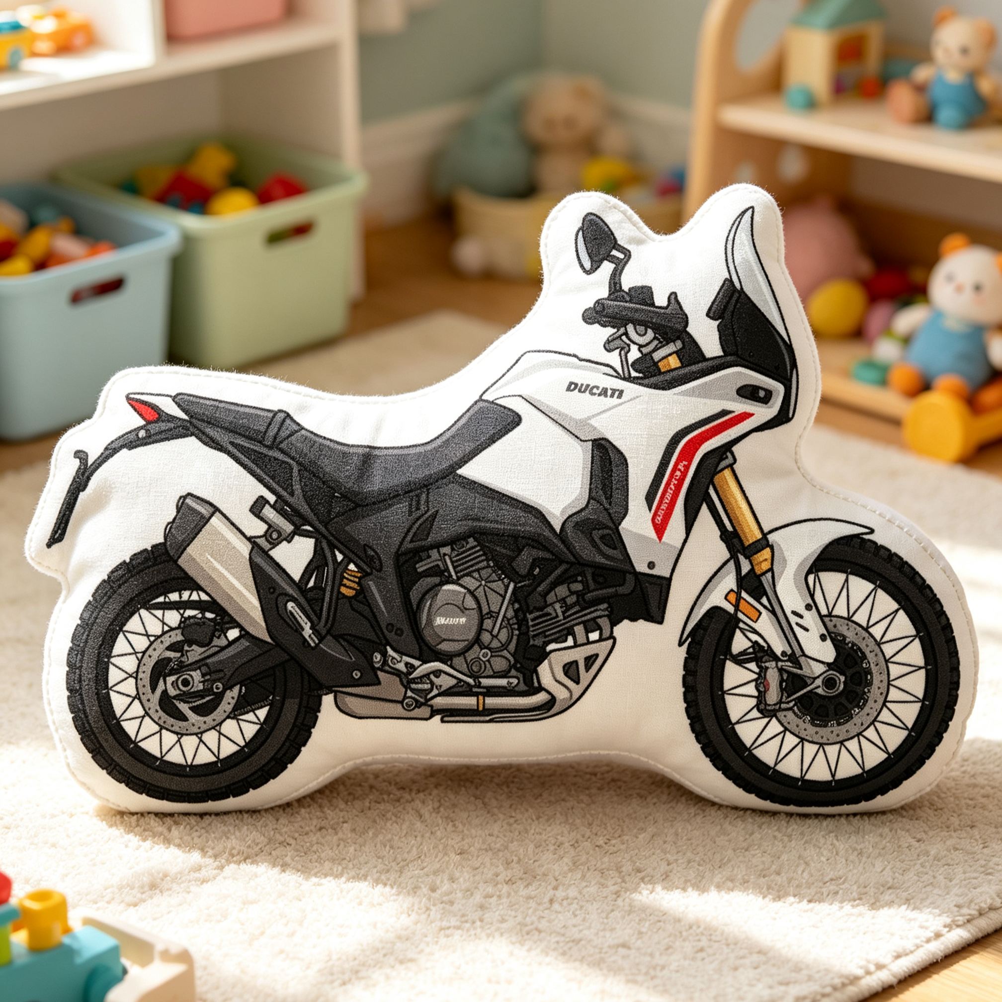 [Copy]Superbike Racing Motorcycle Shaped Pillow, High Definition Print Plush Cushion, Collectible Gift for Motorcycle Enthusiasts