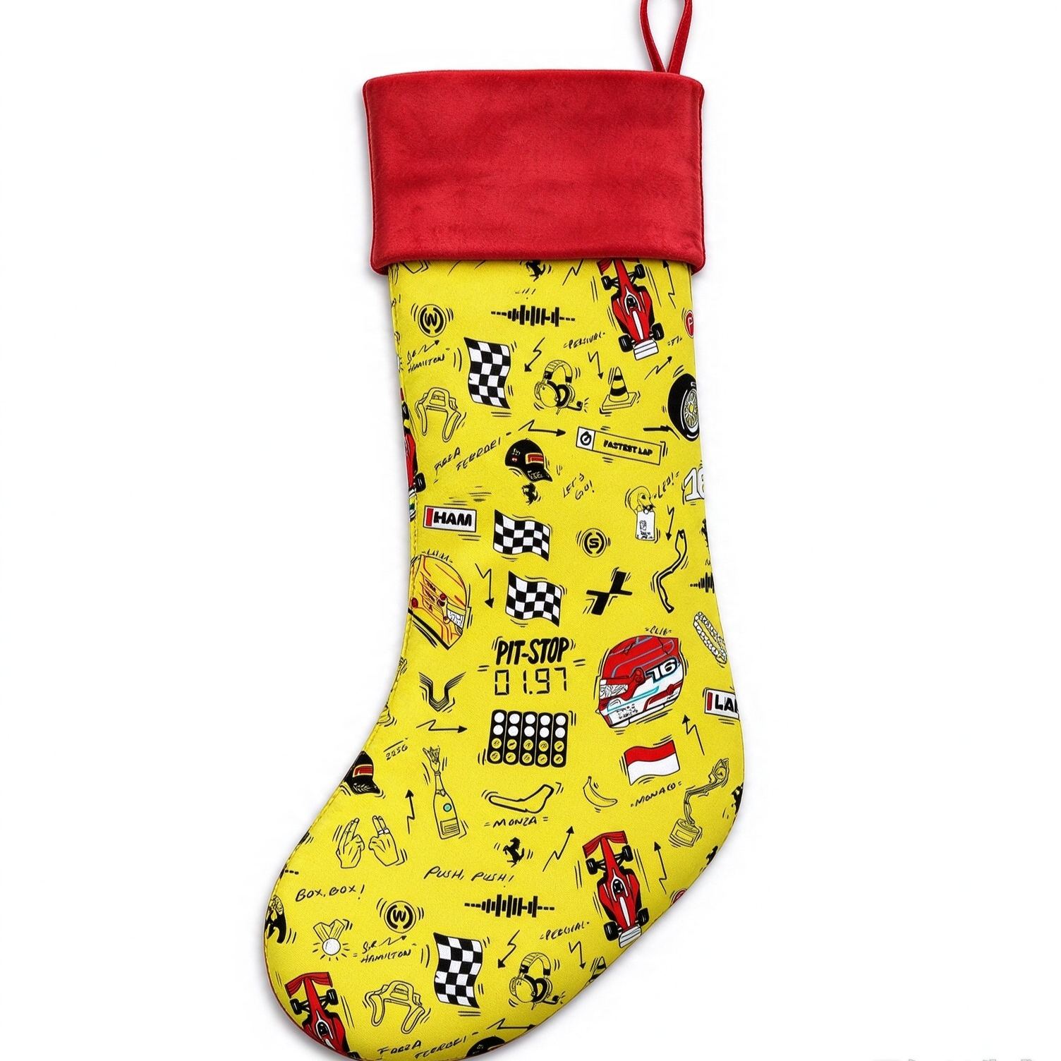 [Copy]Personalized Fox Instinct Motocross Boot Christmas Stocking, Custom Name Dirt Bike MX Christmas Stocking for Motocross Riders