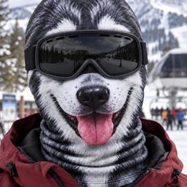 Funny Face Pets Ski Mask, Personalized Ski Balaclava Mask, Novelty Face Mask for Snowboarding, Gift for Ski Lovers