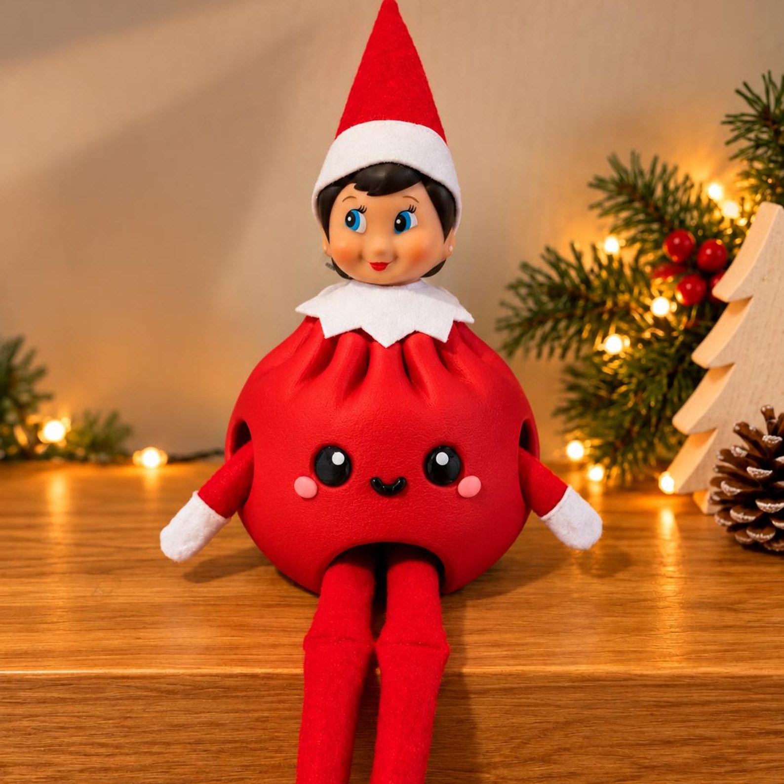 Materials: Plastic Gift wrapping available • • Current PRODUCTION Time: 3-4 Business days (M-F) PLUS 3-8 days for shipping within the US • •  Your elf just became the cutest little dumpling! 🥟🎄  Give your Christmas visitor a deliciously silly makeover w