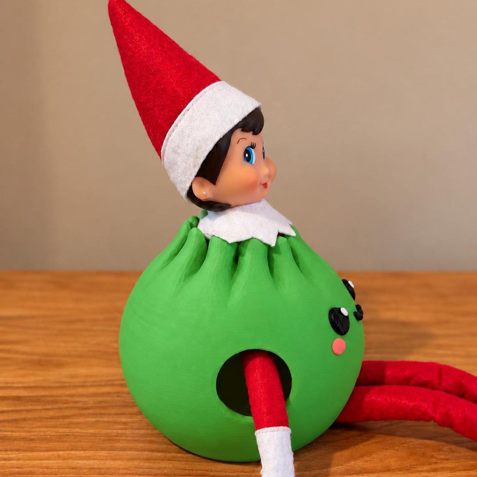 Materials: Plastic Gift wrapping available • • Current PRODUCTION Time: 3-4 Business days (M-F) PLUS 3-8 days for shipping within the US • •  Your elf just became the cutest little dumpling! 🥟🎄  Give your Christmas visitor a deliciously silly makeover w