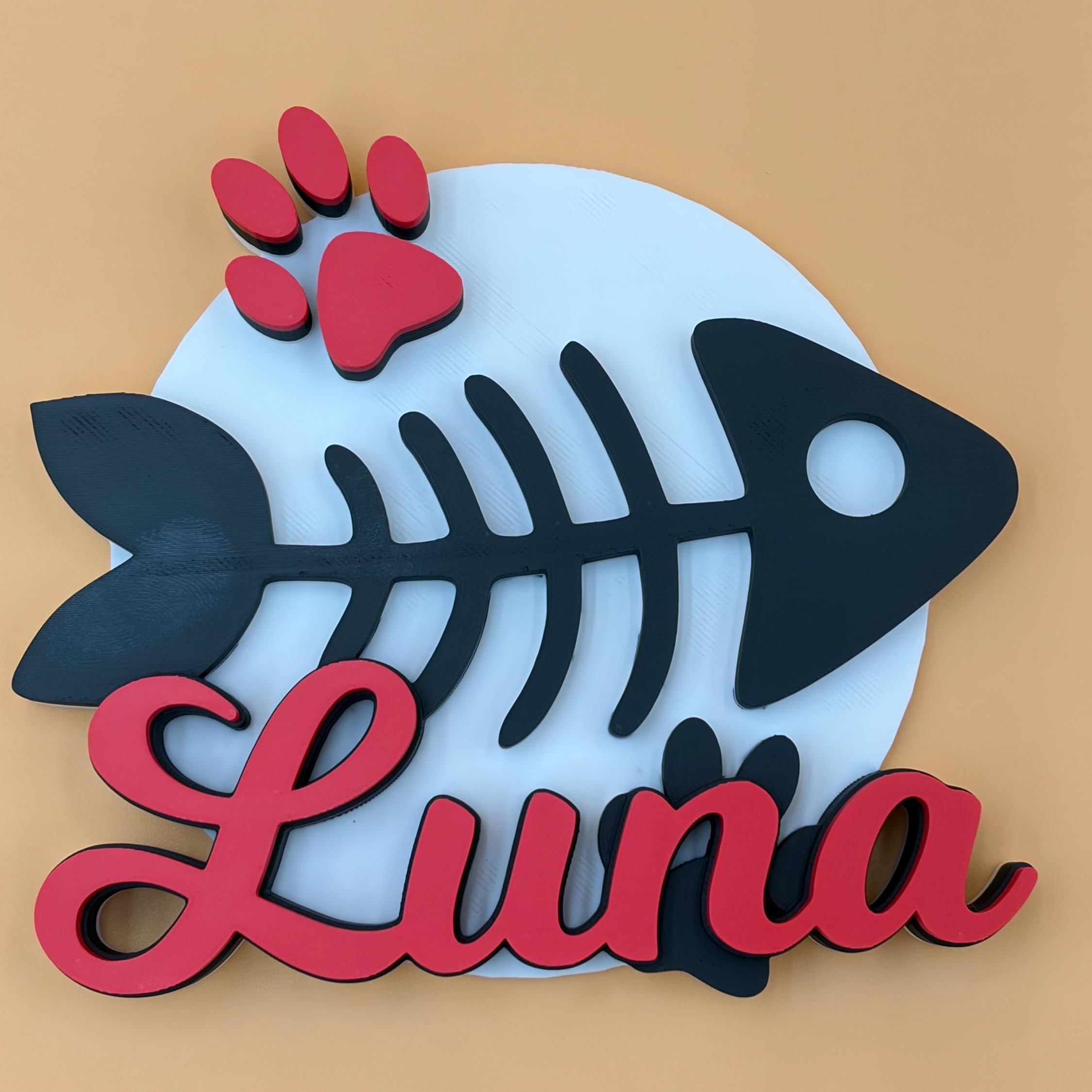 Personalized Fish Sign Wall Decor Personalized Pet Gifts Mom Kitten Catio