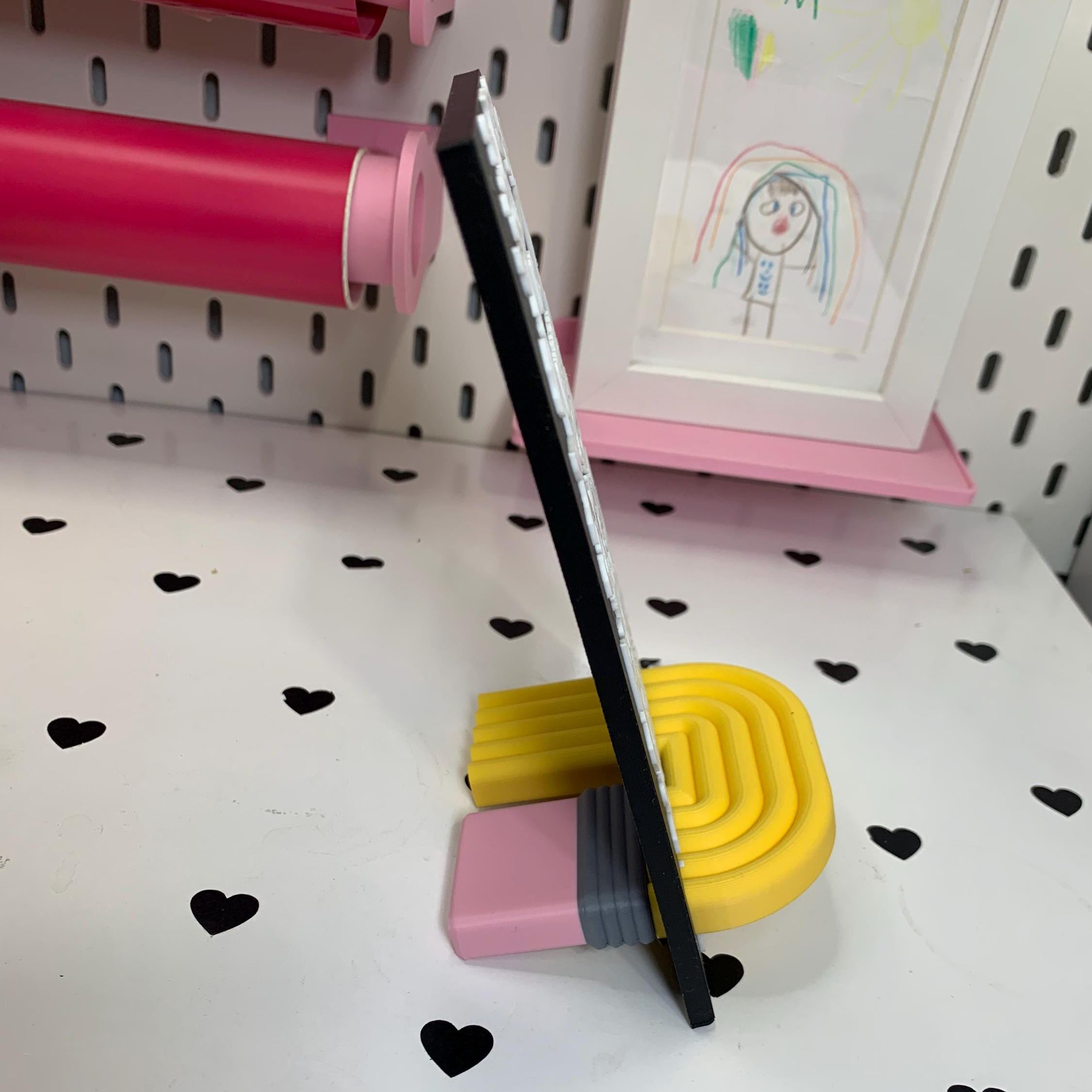 Personalized Phone Stand | Composition Notebook | Lined Paper | Crayon | 3D Printed Desk Holder (Teacher Gift)