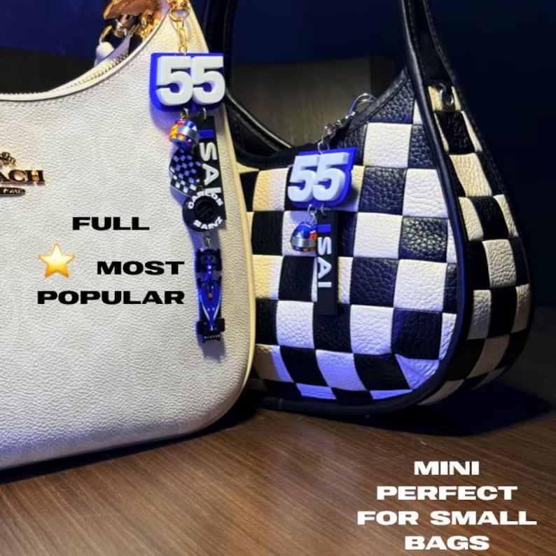[Copy]Motorsport Driver Bag Charm, Lewis Racing Helmet Race Car Checkered Flag Keychain Pendant