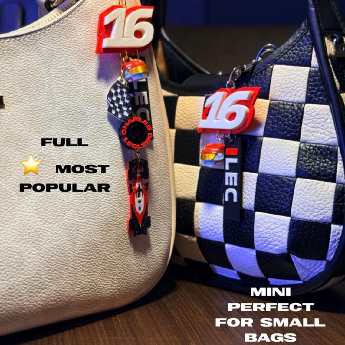 Motorsport Driver Bag Charm, Sainz Racing Helmet Race Car Checkered Flag Keychain Pendant