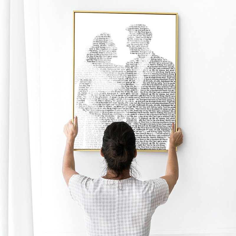 Personalized Wedding Song Lyrics from Photo Personalized First Dance Favorite Song Canvas Print 1st Anniversary Custom Poster Valentines Day Gift