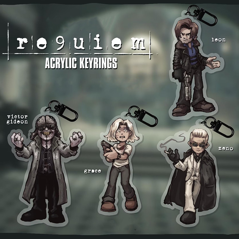 Personalized Requiem Keyrings Leon Grace Victor Gideon and Zeno Perfect Gift for Game Lovers Movie Lovers