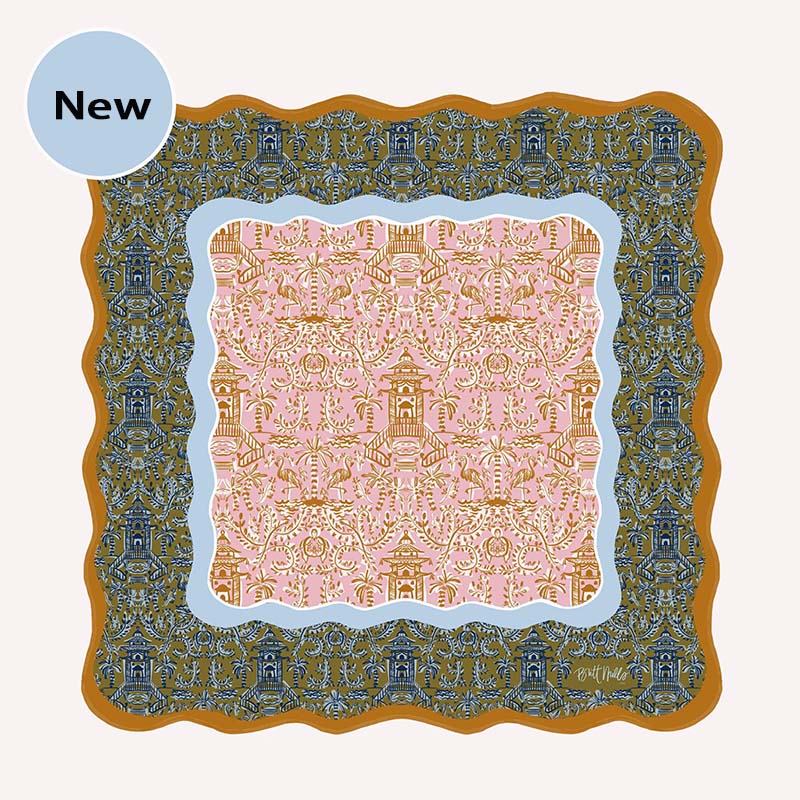 Personalized Scalloped Mahjong Mat Game Mat Table Cover Game Surface Travel Portable Playing for Game Night