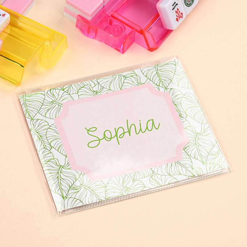 Personalized Multi-Style Colorful Monogram Name Tri-Folded Card Cover Sticker Set Birthday Mahjong Night Gift for Mahjong Lovers