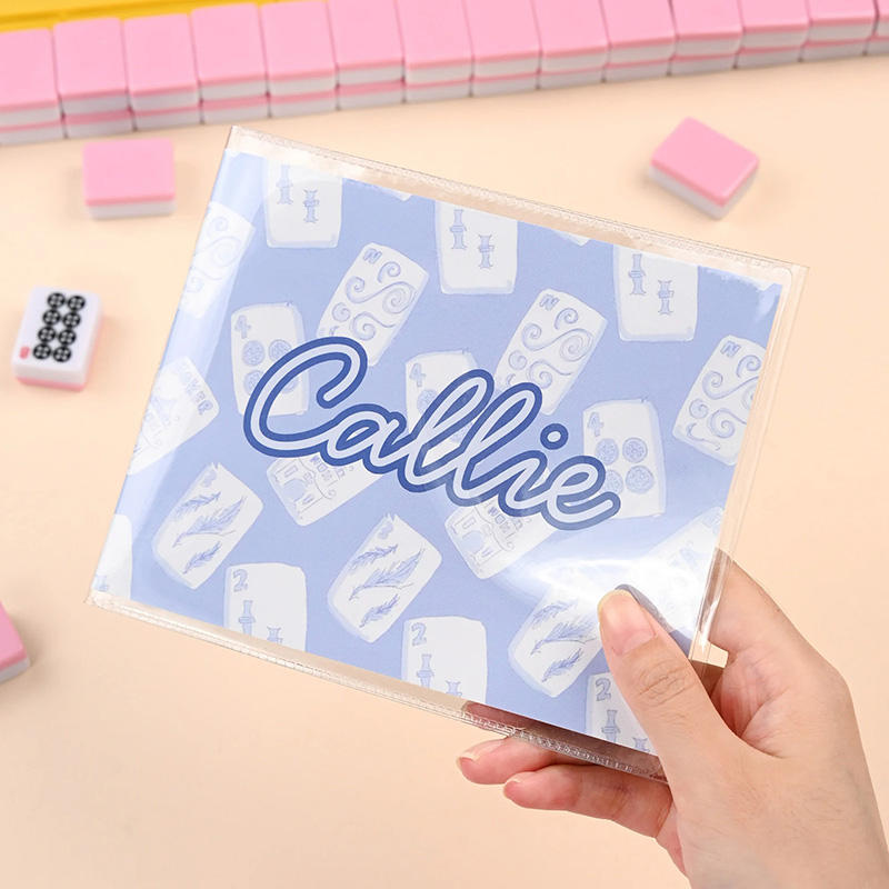 Personalized Multi-Style Colorful Monogram Name Tri-Folded Card Cover Sticker Set Birthday Mahjong Night Gift for Mahjong Lovers