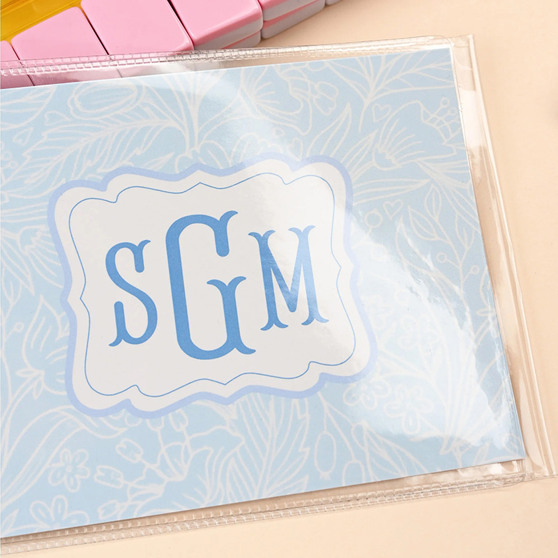 Personalized Multi-Style Colorful Monogram Name Tri-Folded Card Cover Sticker Set Birthday Mahjong Night Gift for Mahjong Lovers