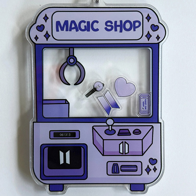 Personalized MAGIC SHOP SHAKER Bag Charm Keychain Claw Machine Keyring Kpop Concert Acrylic