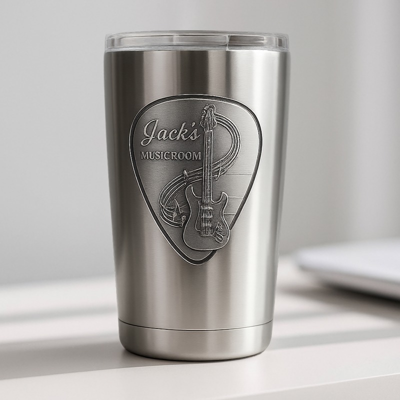 Personalized Guitar Pick Music Stainless Steel Tumbler Custom Text Gift for Guitarists Band Members Music Studio for Performances Birthdays Holiday Parties