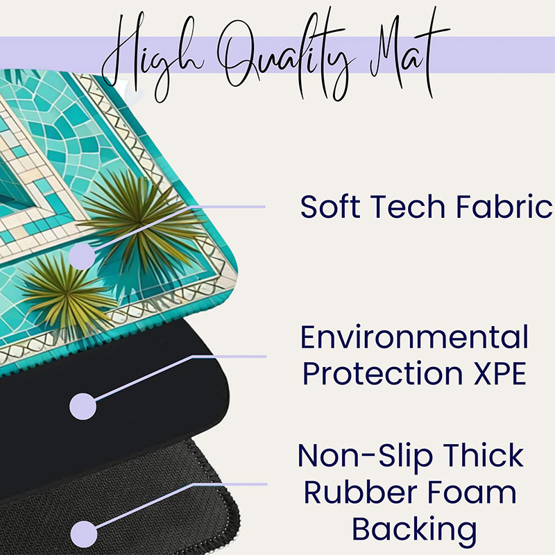 Personalized Mahjong Playing Mat Tropical Pool Mahjong Mat Non Slip Mahjong Game Mat for Mahjong Players