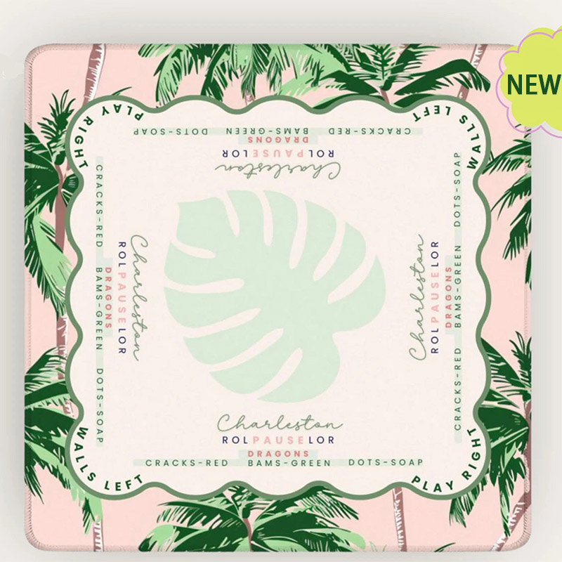 Personalized Palm Beach Learning Mahjong Mat Luxury Mahjong Table Mat with Palm Trees Game Night Decor Gift for Mahjong Lovers
