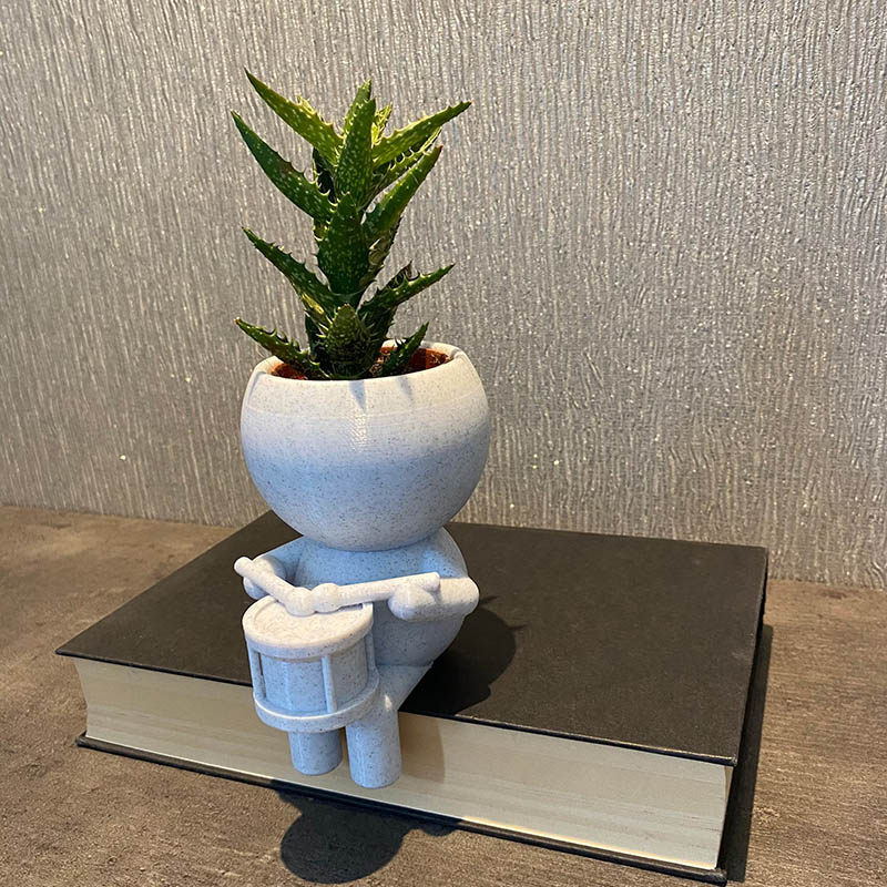 Personalized Little Drummer Snare Drum Succulent Plant Pot 3D Printed Flower Pot Gift for Band Members Music Lovers for Kids