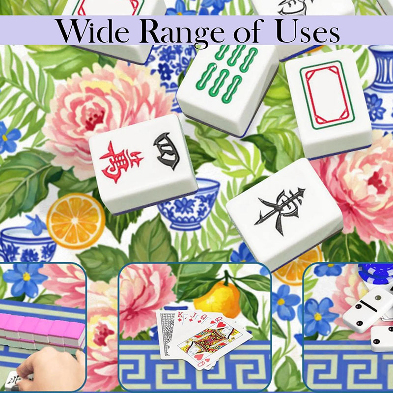 Personalized Watercolor Flowers Learning Mahjong Mat Charleston Mahjong Playing Mat Mahjong Rules Reference Mat Non Slip Mahjong Table Mat Gift for Mahjong Lovers