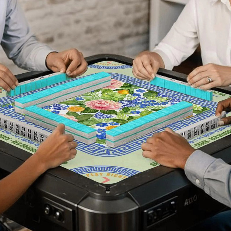 Personalized Watercolor Flowers Learning Mahjong Mat Charleston Mahjong Playing Mat Mahjong Rules Reference Mat Non Slip Mahjong Table Mat Gift for Mahjong Lovers