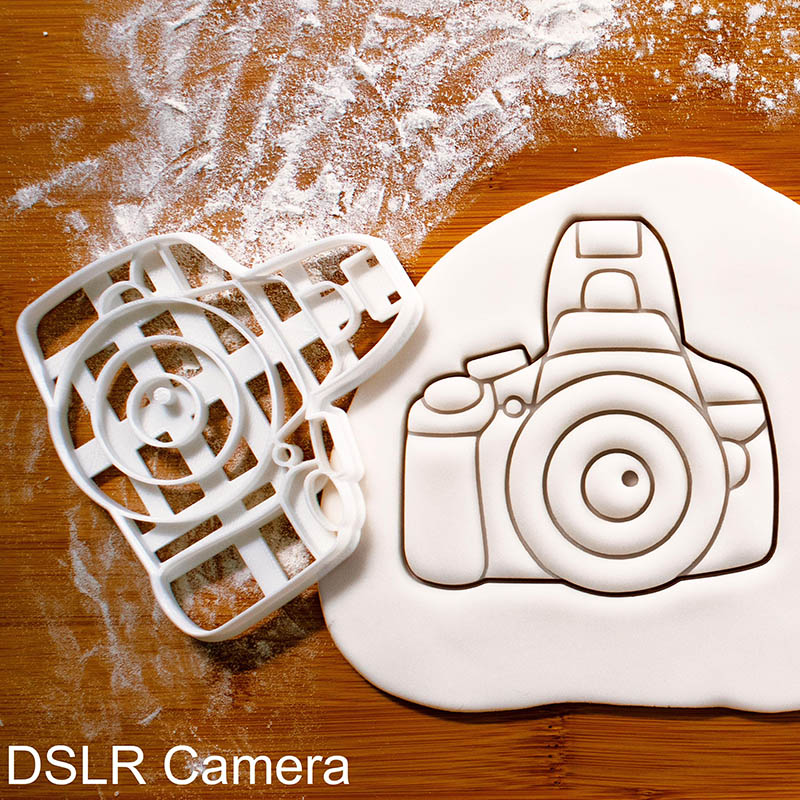Personalized DSLR Camera Cookie Cutter Photography Shape for Photo Lovers Art Party Baking