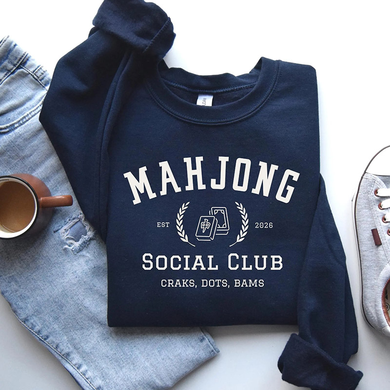 Personalized Mahjong Social Club Sweatshirt Mahjong Lover Gift Mahjong Group Sweatshirt Mahjong Club Shirt Mahjong Night Shirt
