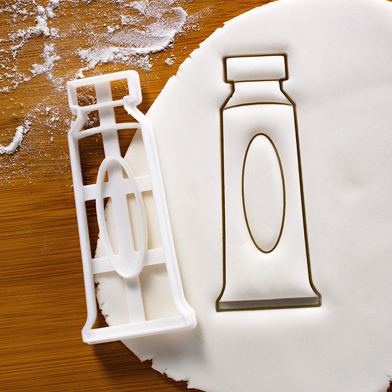 Personalized Paint Tube Cookie Cutter Art Theme Design for Artists Teachers Kids Creative Baking Gifts