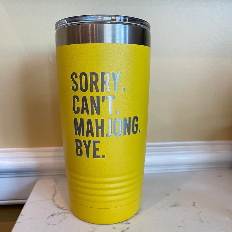 Personalized Sorry Can’t Mahjong Bye Mahjong Tumbler Custom Text and Name Gift for Mahjong Lovers