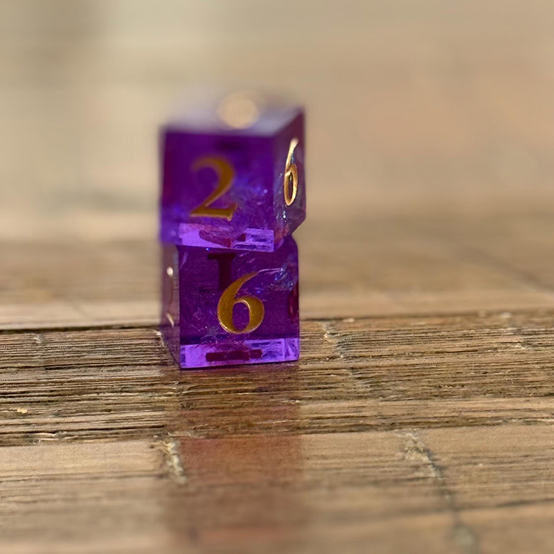 Personalized Mahjong Pair of Flower Dice or Purple Prism Dice Set of 2
