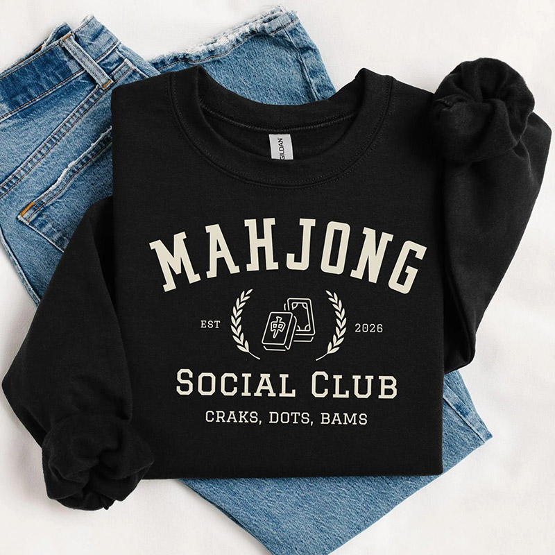 Personalized Mahjong Social Club Sweatshirt Mahjong Lover Gift Mahjong Group Sweatshirt Mahjong Club Shirt Mahjong Night Shirt