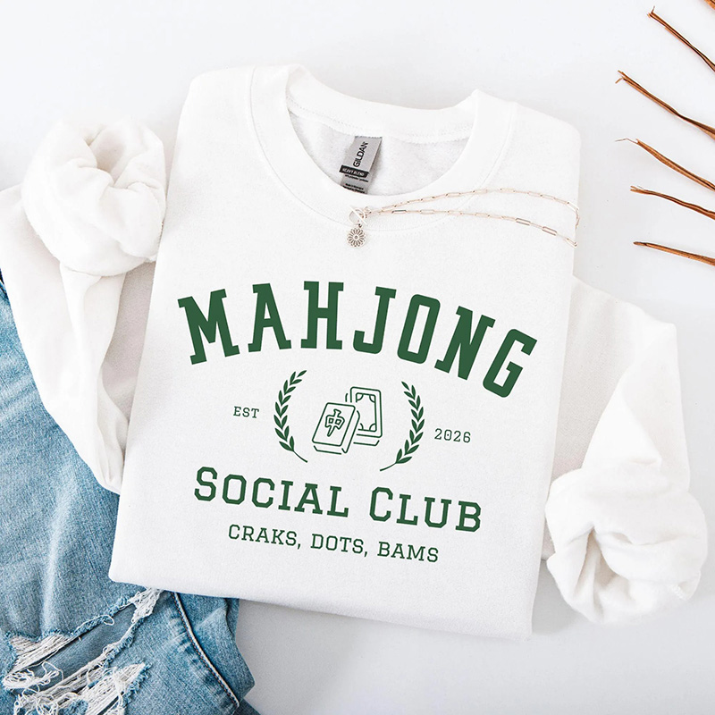 Personalized Mahjong Social Club Sweatshirt Mahjong Lover Gift Mahjong Group Sweatshirt Mahjong Club Shirt Mahjong Night Shirt